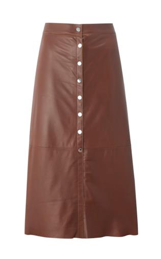 Gonna longuette in pelle