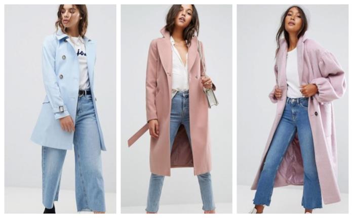Trench e cappotti nei colori pastello di moda per l'autunno inverno 2018-19 Giacche rosa e azzurro di tendenza per l'autunno inverno 2018-19