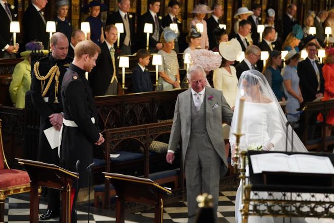 Il Principe Carlo ha messo in cornice una foto di lui con Meghan durante il Royal Wedding Il Principe Carlo con Meghan Markle