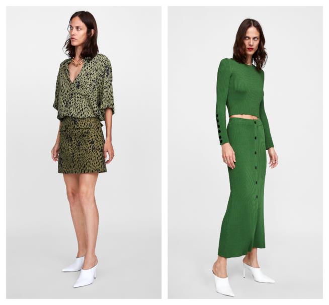 Gonne verde di tendenza per l'autunno inverno 2018-19 Verde, colore di moda sulle gonne autunno inverno 2018-19
