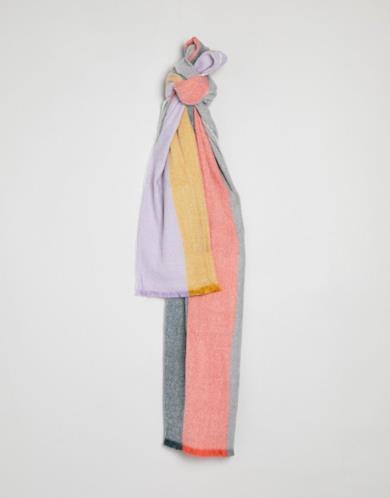 Sciarpa oversize a righe pastello