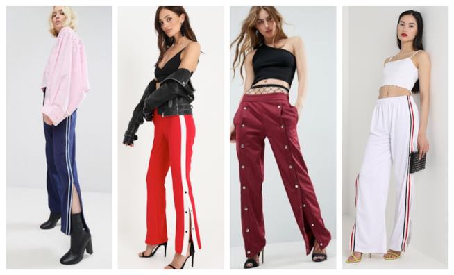 Pantaloni sportivi con bottoni e zip moda estate 2018 Con zip e bottoni laterali, i pantaloni di tendenza P/E 2018