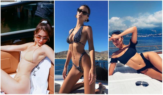 Trend tanga-bikini Bella Hadid, Emily Ratajkowski e Olivia Culpo in bikini tanga