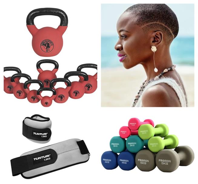 Pesi per braccia e caviglie per il fitness come Danai Gurira I pesi per eseguire attività di fitness come Danai Gurira