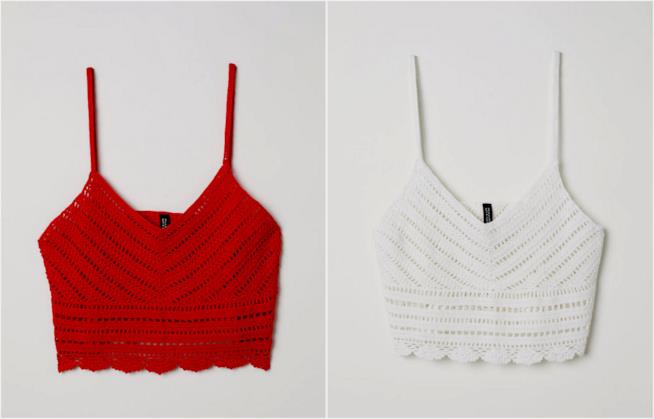 Top crochet Top crochet bianco e rosso H&M