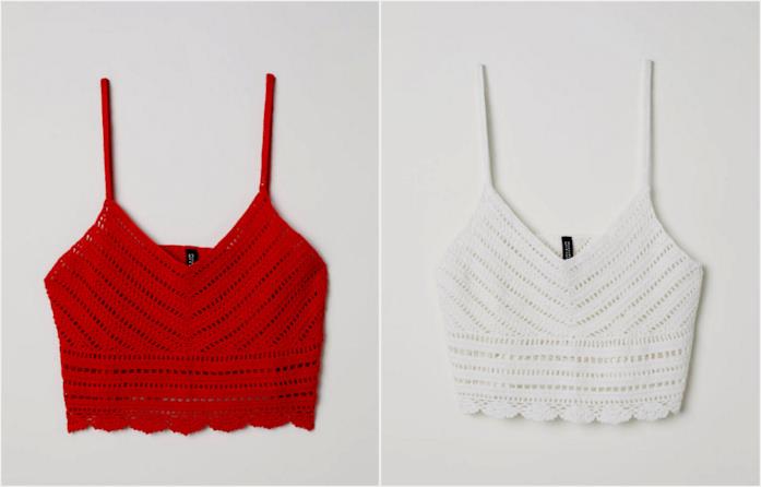 Top crochet Top crochet bianco e rosso H&M