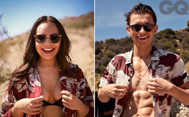 Tori Bernal ricrea le foto di Tom Holland Tori Bernal e Tom Holland in due pose simili