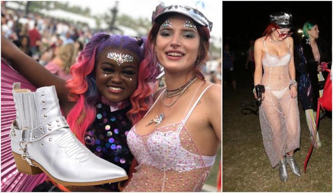 Bella Thorne - stivaletti Bella Thorne e gli stivali argento