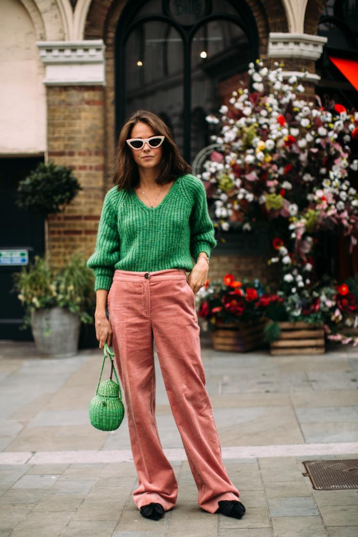 Pantaloni rosa corallo Pantaloni rosa corallo a coste