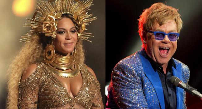 Beyoncé ed Elton John I due cantanti Beyoncé ed Elton John