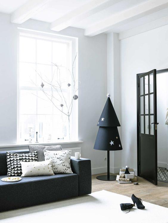 Albero di Natale nero Albero natalizio total black