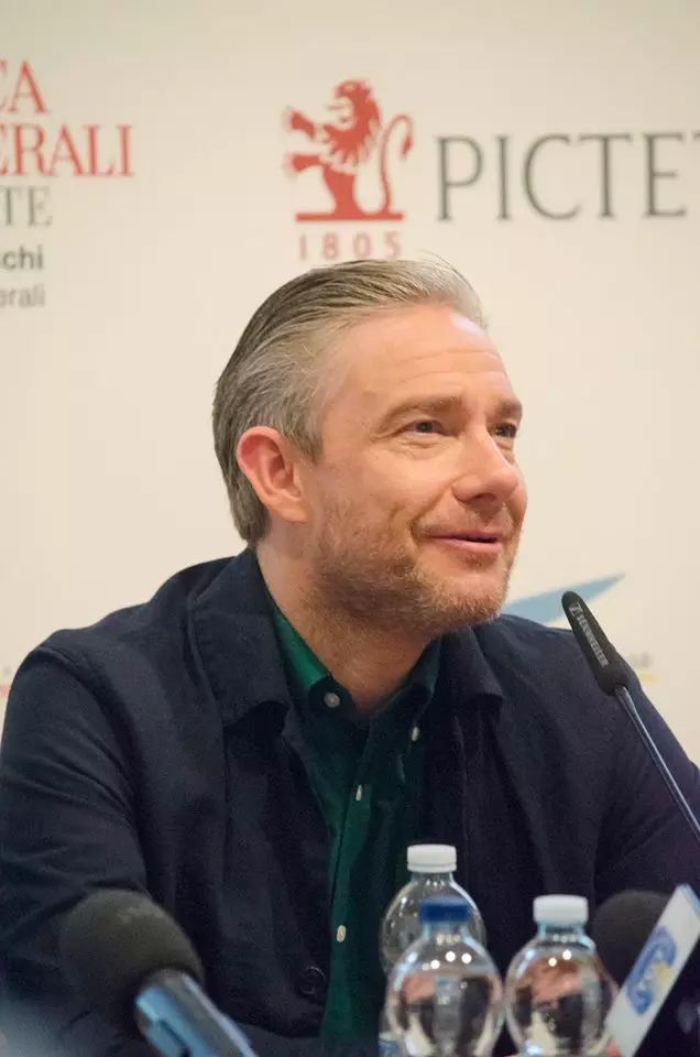 Il sorriso di Martin Freeman al Lucca Film Festival Martin Freeman in conferenza al Lucca Film Festival