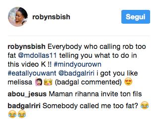 La risposta di Rihanna agli haters Il commento di Rihanna