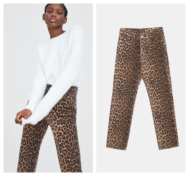 Jeans stampa animalier di moda per l'autunno 2018 Con la stampa animalier, i jeans di tendenza A/I 2018-19