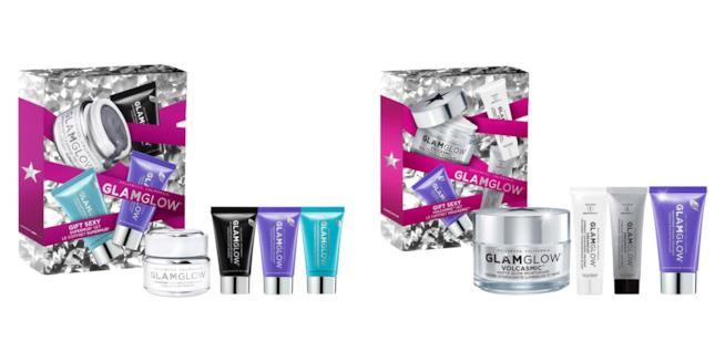 Cofanetti natalizi di prodotti Glam Glow due cofanetti di prodotti per il viso di Glam Glow