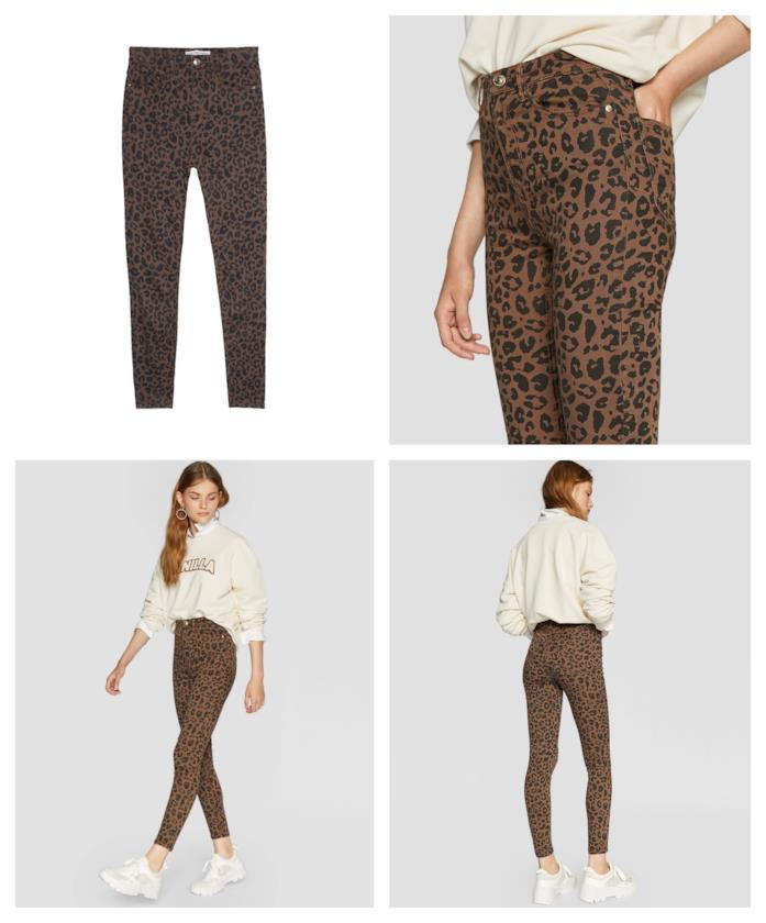 Pantaloni super high waist animalier di moda per l'autunno 2018 Con la stampa animalier i pantaloni di tendenza autunno 2018