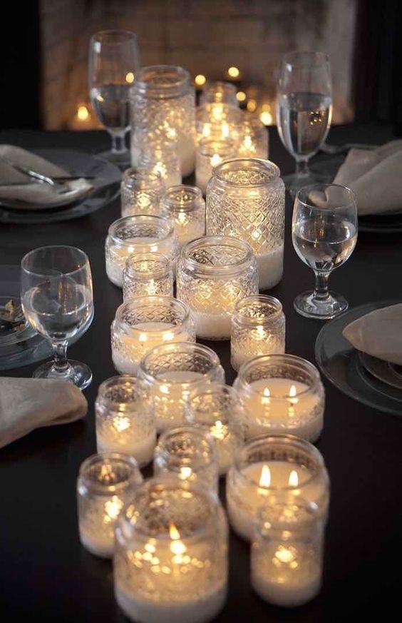 Candele come centrotavola Centrotavola natalizio