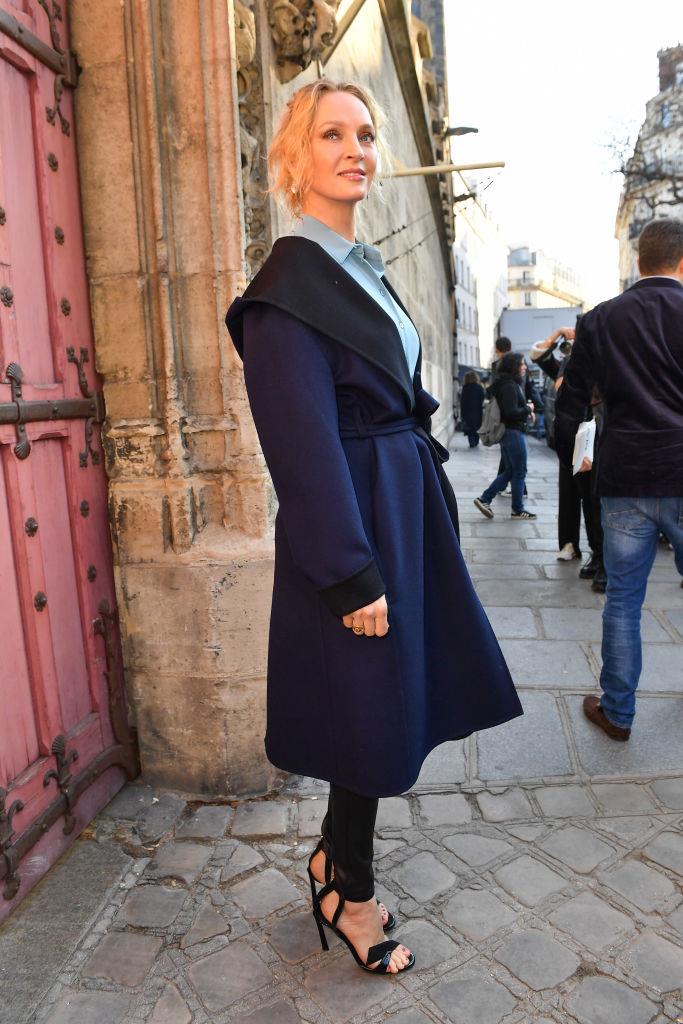 L'attrice americana Uma Thurman Uma Thurman pronta per la sfilata Lanvin