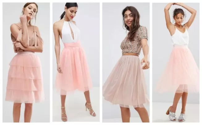 Gonne in tulle rosa e beige corte e midi per l'estate 2018 Corte e midi, le gonne in tulle di tendenza P/E 2018