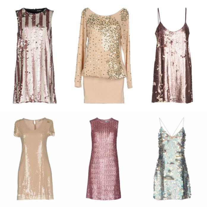 Vestiti corti lilla e rosa moda con paillettes moda estate 2018 Vestiti con paillettes tendenza moda Primavera Estate 2018