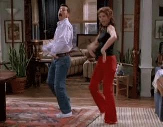 Jack e Grace ballano su una canzone di Britney Spears Jack McFarland e Grace Adler di Will & Grace