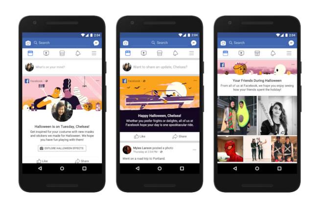 Per Halloween Facebook e Instagram hanno introdotto nuove funzionalità Cultural Moment su Facebook per Halloween