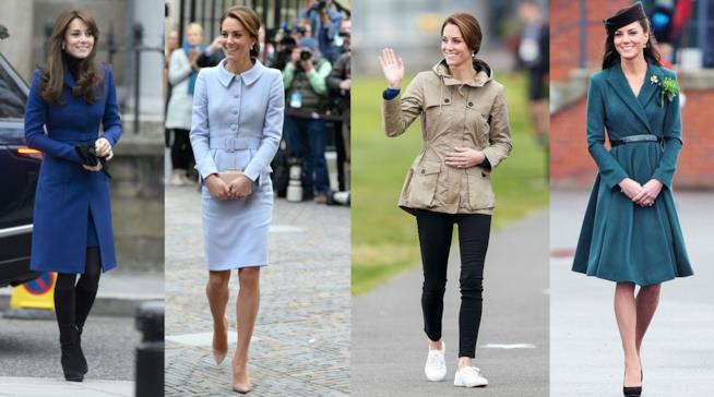 Kate Middleton con alcuni dei suoi look Kate Middleton in vari outfit