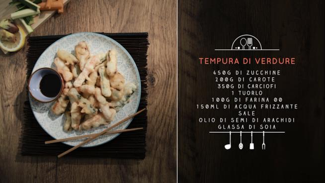 Chiara MAci ci mostra la ricetta per un tempura giapponese con zucchine, carote e carciofi Tempura di verdure