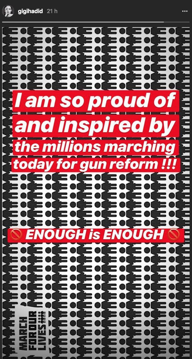 Gigi Hadid #MarchForOurLive Il messaggio di Gigi Hadid per #MarchForOurLive