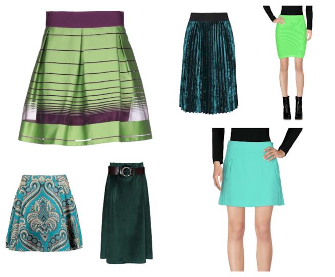 Gonne lunghe e corte verde di moda per l'autunno inverno 2018-19 Verde, le gonne di tendenza per l'autunno inverno 2018-19
