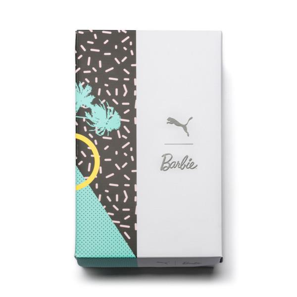 Scatola Sneakers Puma x Barbie Scatola decorata con logo Barbie e logo Puma