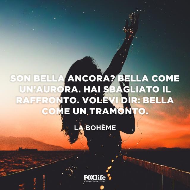 Frase tramonto La Boheme Ragazza in penombra al tramonto