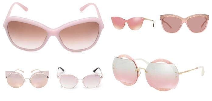 Occhiali da sole rosa di tendenza per l'autunno inverno 2018-19 Occhiali da sole rosa di moda per l'autunno inverno 2018-19