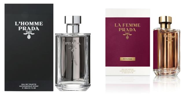 I classici profumi Prada: l'homme Prada e la femme intense Prada La linea originale l'homme e la femme intense Prada