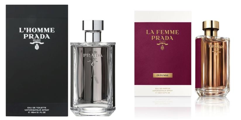 I classici profumi Prada: l'homme Prada e la femme intense Prada La linea originale l'homme e la femme intense Prada