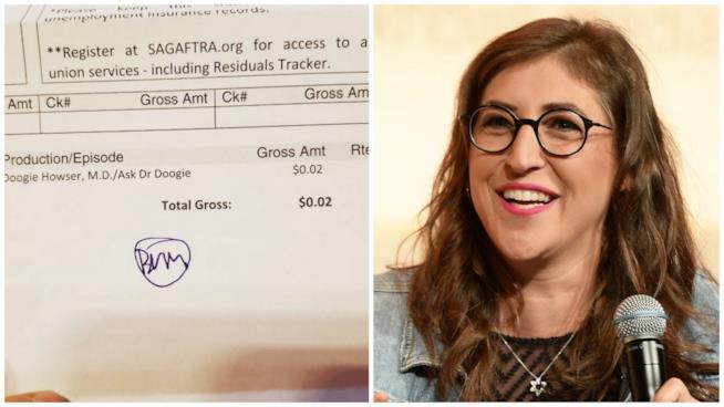 Mayim Bialik su Instagram, il ridicolo pagamento per una vecchia serie TV Mayim Bialik e la ricevuta del suo pagamento