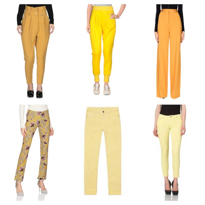 Pantaloni gialli di tendenza per l'autunno 2018 Giallo, must have sui pantaloni di moda per l'autunno 2018