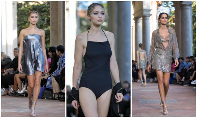 MFW: sfilata Alberta Ferretti Collage di modelle nella sfilata Alberta Ferretti