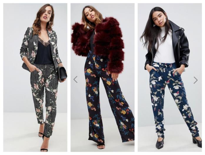 Pantaloni a fiori di moda per l'autunno inverno 2018-19 A fiori, i pantaloni di tendenza autunno inverno 2018-19