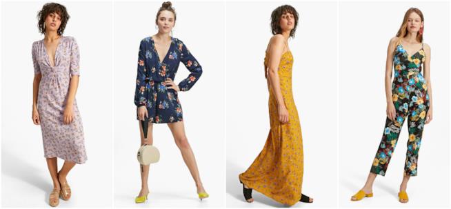 Maxi abiti e tute jumpsuit a fiori moda Primavera Estate 2018 Stampa floreale di moda per i vestiti e le jumpsuit