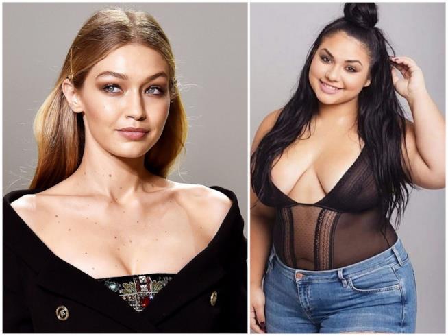 Uno scatto di nudo di Gigi Hadid riprodotto dalla modella curvy Diana Sirokai Gigi Hadid e Diana Sirokai