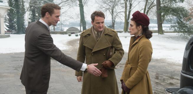 I tre protagonisti del film La Conseguenza Da sinistra, Sarksgaard, Clarke e la Knightley