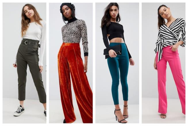 Pantaloni a vita alta color block di moda per l'autunno inverno 2018-19 A vita alta e color block, i pantaloni di tendenza autunno inverno 2018-19