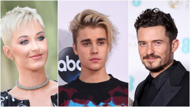 Orlando Bloom prende in giro Katy Perry per colpa di Justin Bieber Katy Perry, Justin Bieber e Orlando Bloom