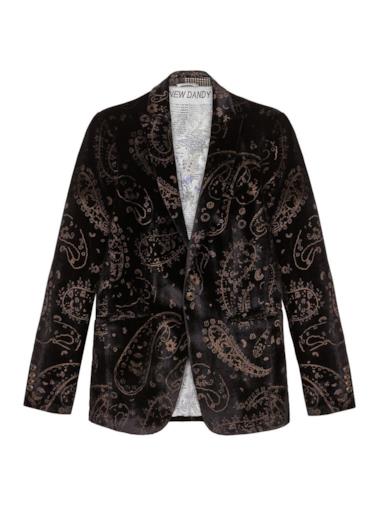 Giacca smoking in velluto stampa paisley