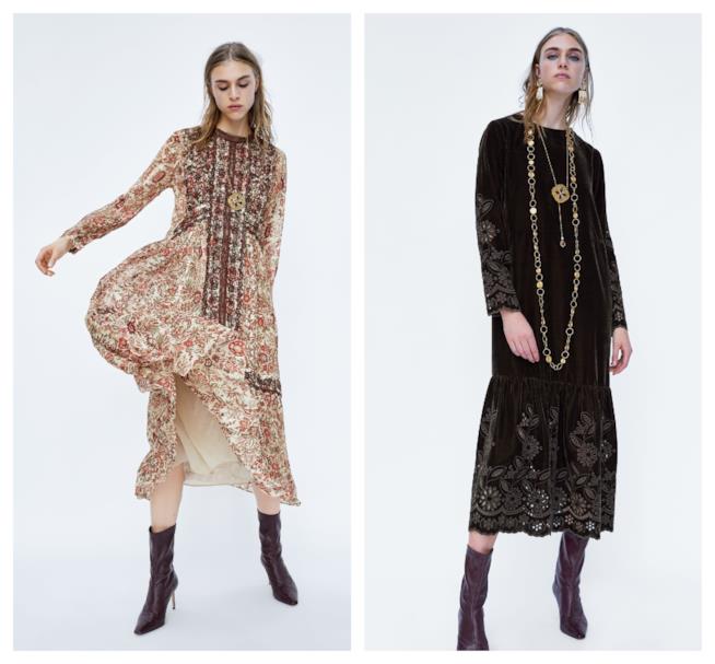 Vestiti lunghi a fiori di moda per l'autunno inverno 2018-19 Lunghi a fiori, i vestiti di tendenza per l'A/I 2018-19