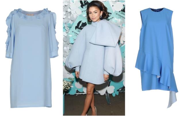 Gli abiti a trapezio in blu moda P/E 2018 come Zendaya Zendaya e il look come in Colazione da Tiffany
