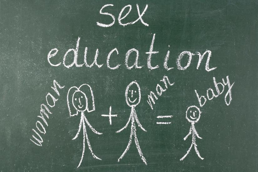 Le donne sono ancora disinformate sui metodi contraccettivi a loro disposizione Lavagna con disegni e scritte