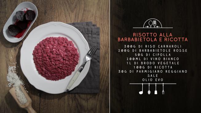 Risotto con barbabietola rossa e ricotta di pecora Risotto con barbabietola e ricotta
