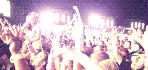 Ballare a un concerto Fan che ballano a un concerto